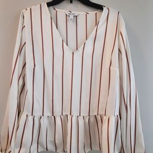 Nine West Femm Pin-Striped Blouse